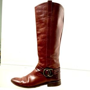 Frye Shirley Multi-strap Cognac leather boots